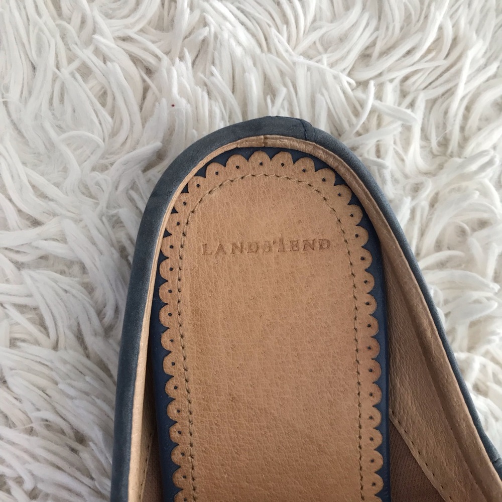 Blue Suede Lands’ End Mules Size 9 Wide - Picture 2 of 5